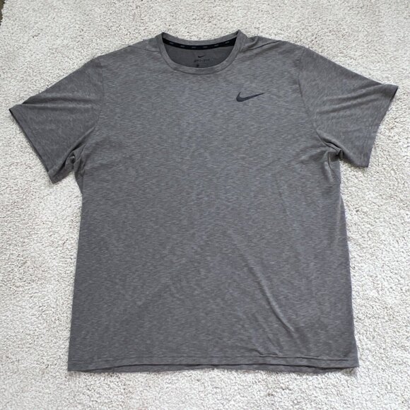 Nike Mens T Shirt XXL Gray Short Sleeve Dri Fit Athletic Cut - Picture 2 of 12